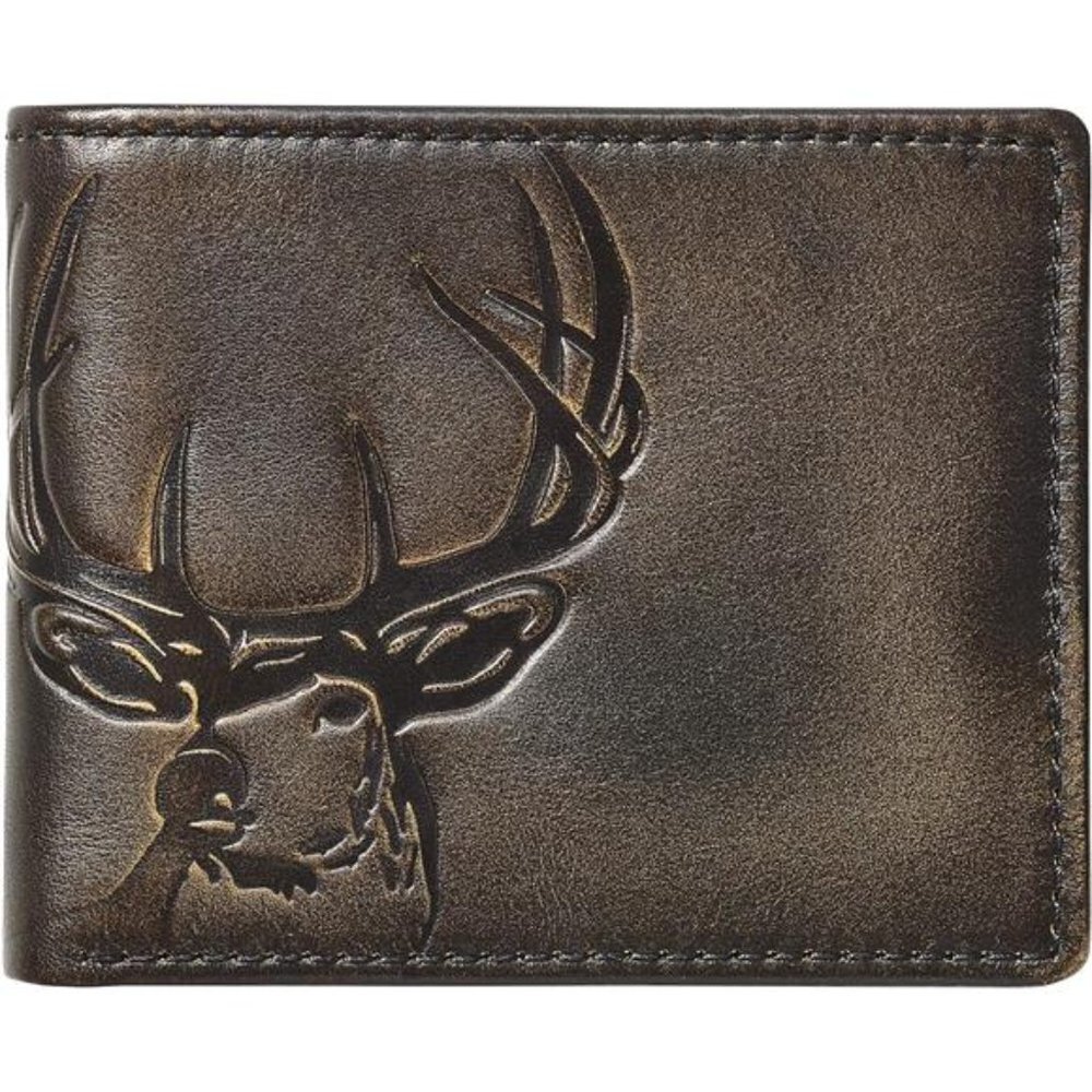 Slim Bifold Wallet Men Full Grain Leather Hand Burnished
